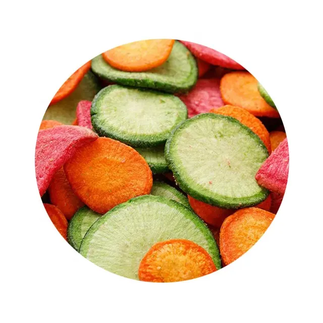 Healthy Natural Dry Vegetables Food Snack Vacuum Fried Dried Carrot Dehydrated Sweet Pepper Radish Okra