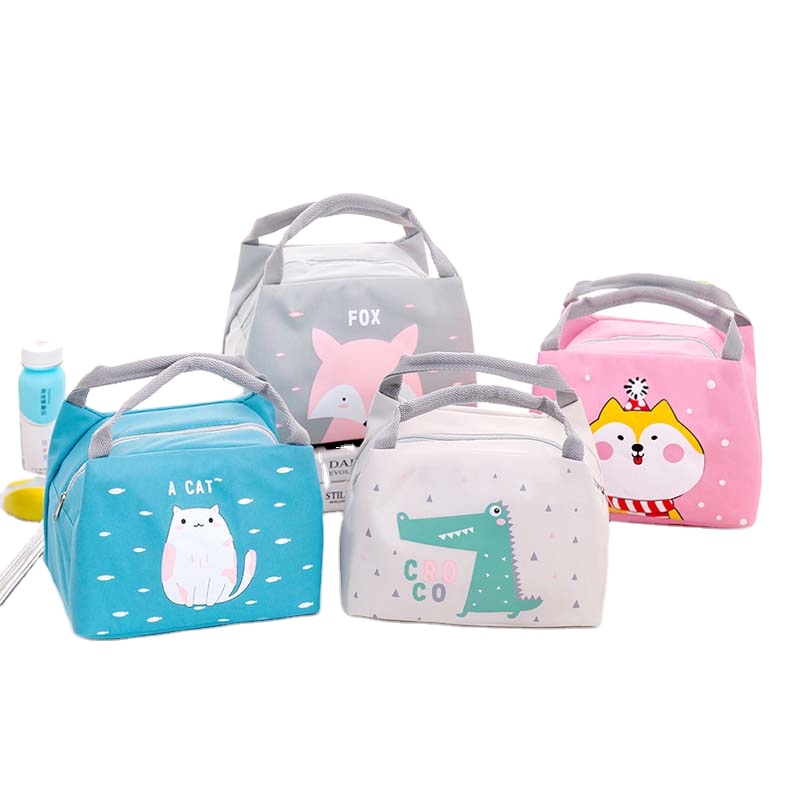 Cartoon Heat Cold Insulation Baby Food Milk Bottle Storage Waterproof Oxford Bento Box Handbag Infant Kids Lunch Bag