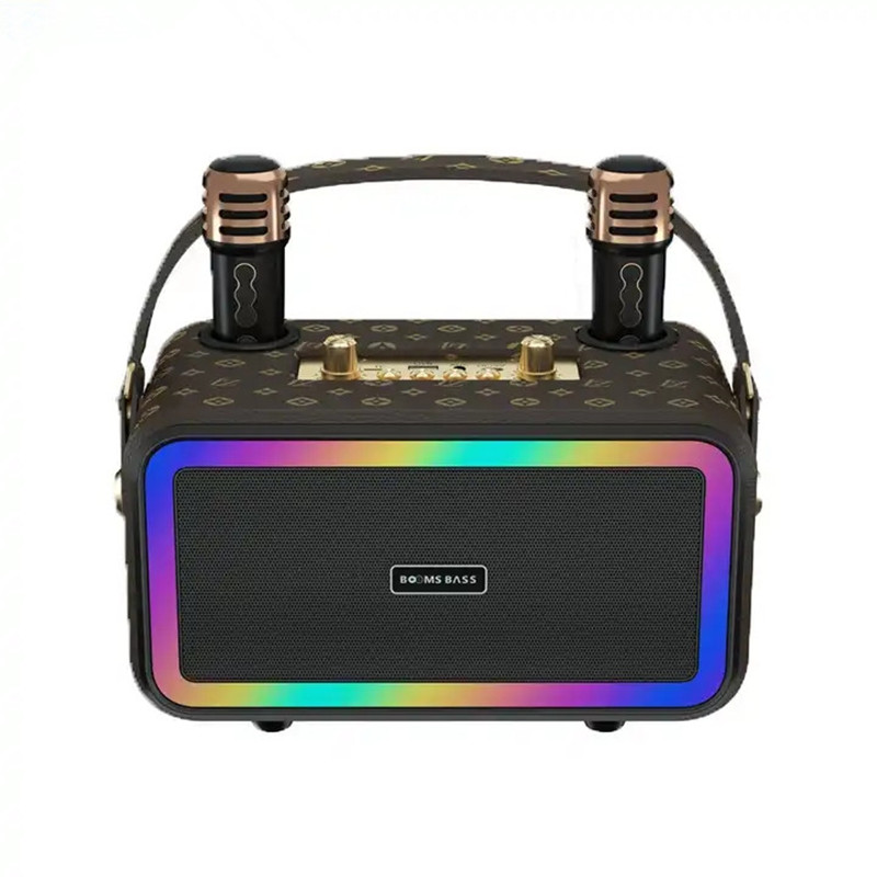 Altavoz portatil караоке zvucnik blutut синий зуб ретро мини-bocina woofer led открытый partybox динамик с микрофоном караоке