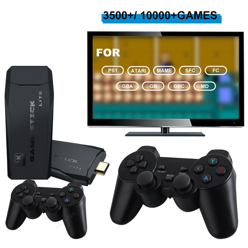 Мини USB-накопитель 4K M8 с беспроводными портативными игровыми плеерами, ТВ-выход, портативная Ретро игровая консоль
