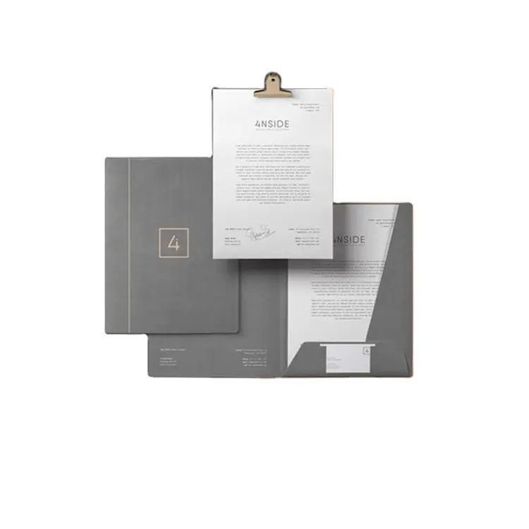 Custom Printing A4 Size Company Document Paper Presentation Folders Pocket Office Business Cardboard File Folder