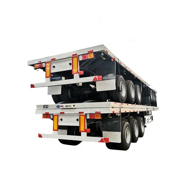 CHEAP price new 40ft flatbed gooseneck container chassis semi trailer