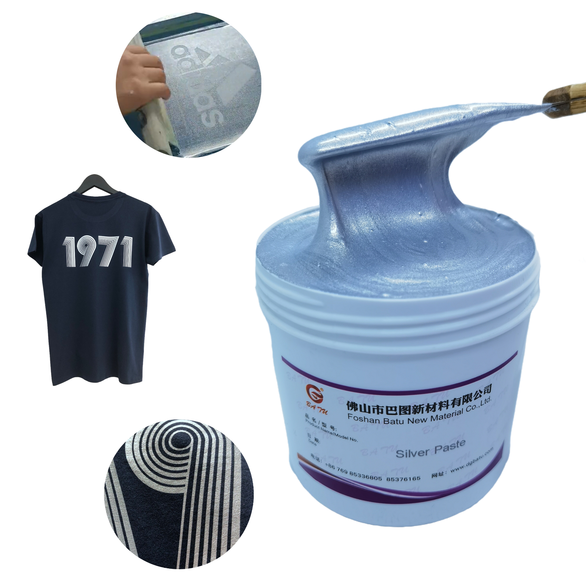 metallic silver paste for screen printing water based gold silver paste