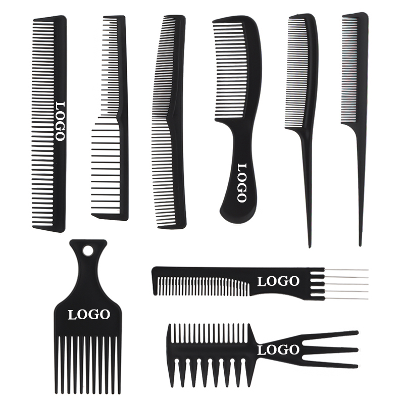 Factory Wholesale High Quality Rat Tail Comb Plastic Antistatic Hair Cutting Barber Comb Black Thicken Hair Comb
