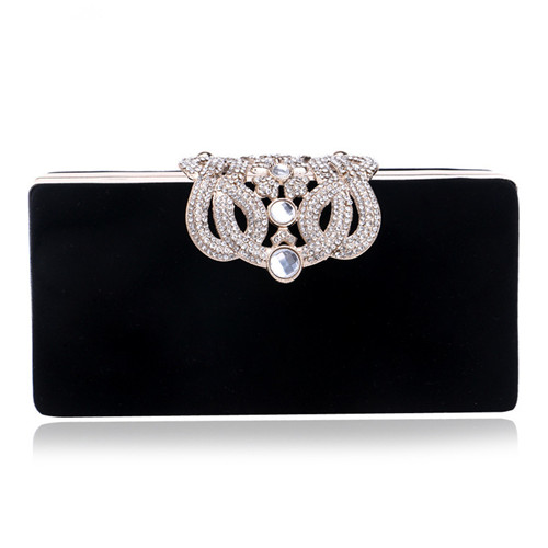 2021 Hot Selling Women Bags Velvet Diamond-embellished Evening Dinner Bag Rectangular Clutch Bags