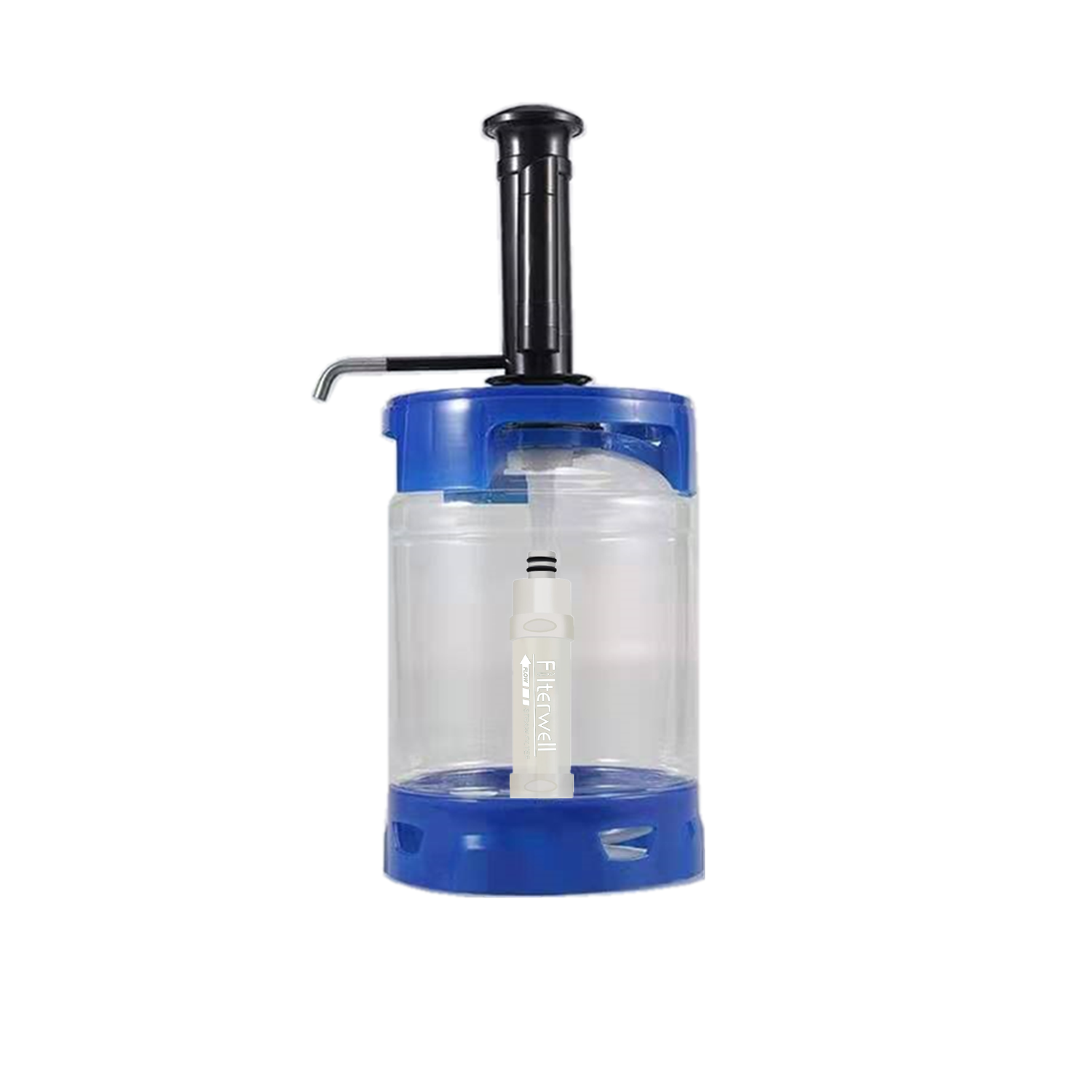 RV portable hand pump water filter bucket for camper caravan recreation vehicle camping water filter