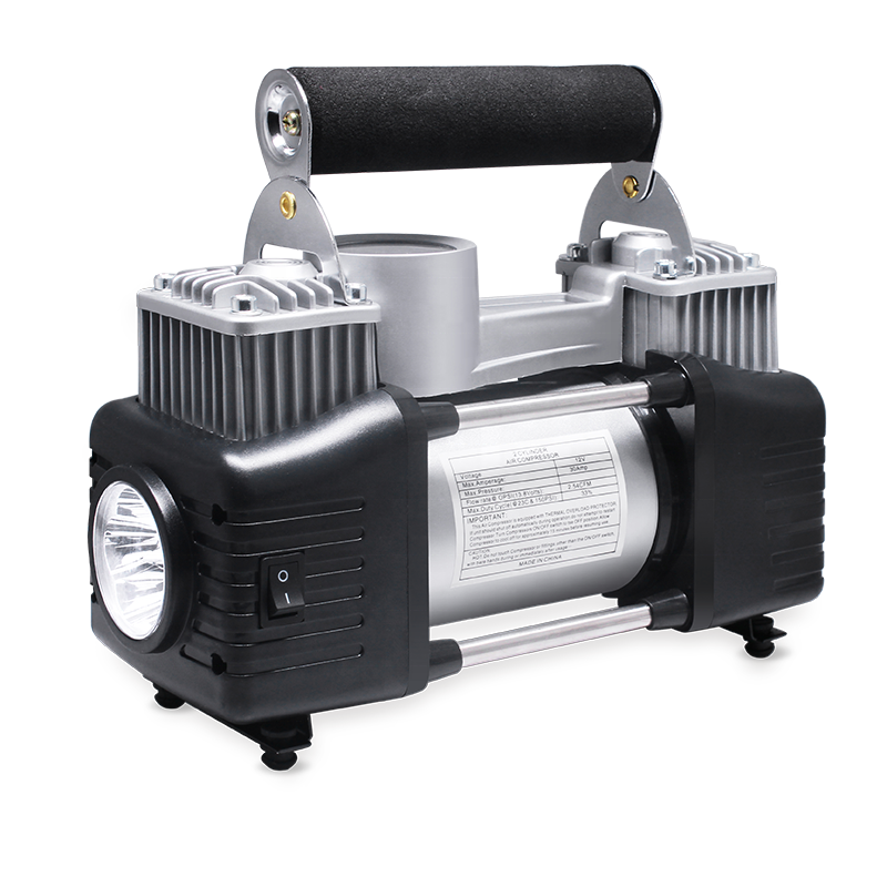 Отличный DC 12V 250PSI двухцилиндровый металлический автомобильный воздушный компрессор