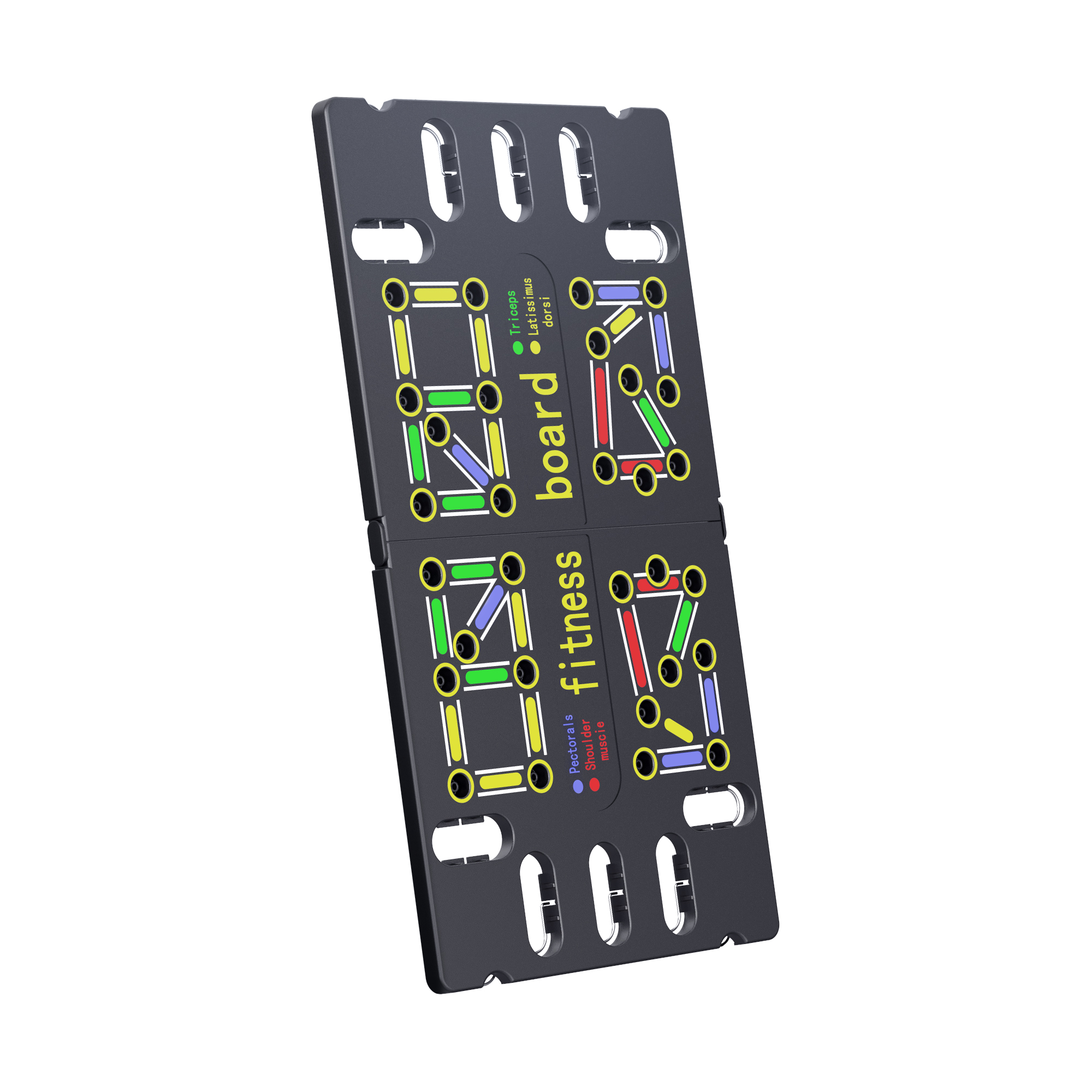 Multifunctional Portable Folding 9 13 17 in 1 Resistance Bands Wheel Push Up Board