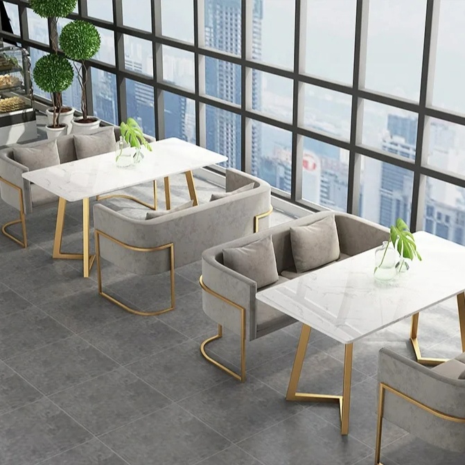 XY Best Customized Restaurant Tables and Chairs Sets - Coffee, Cafe, Bar Wood Booth Seat Sofa Chair