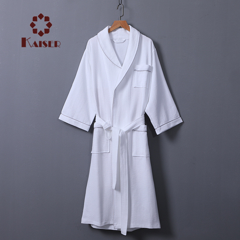 100% Cotton Waffle bath Robe/Unisex Waffle Bathrobe Massage Robe