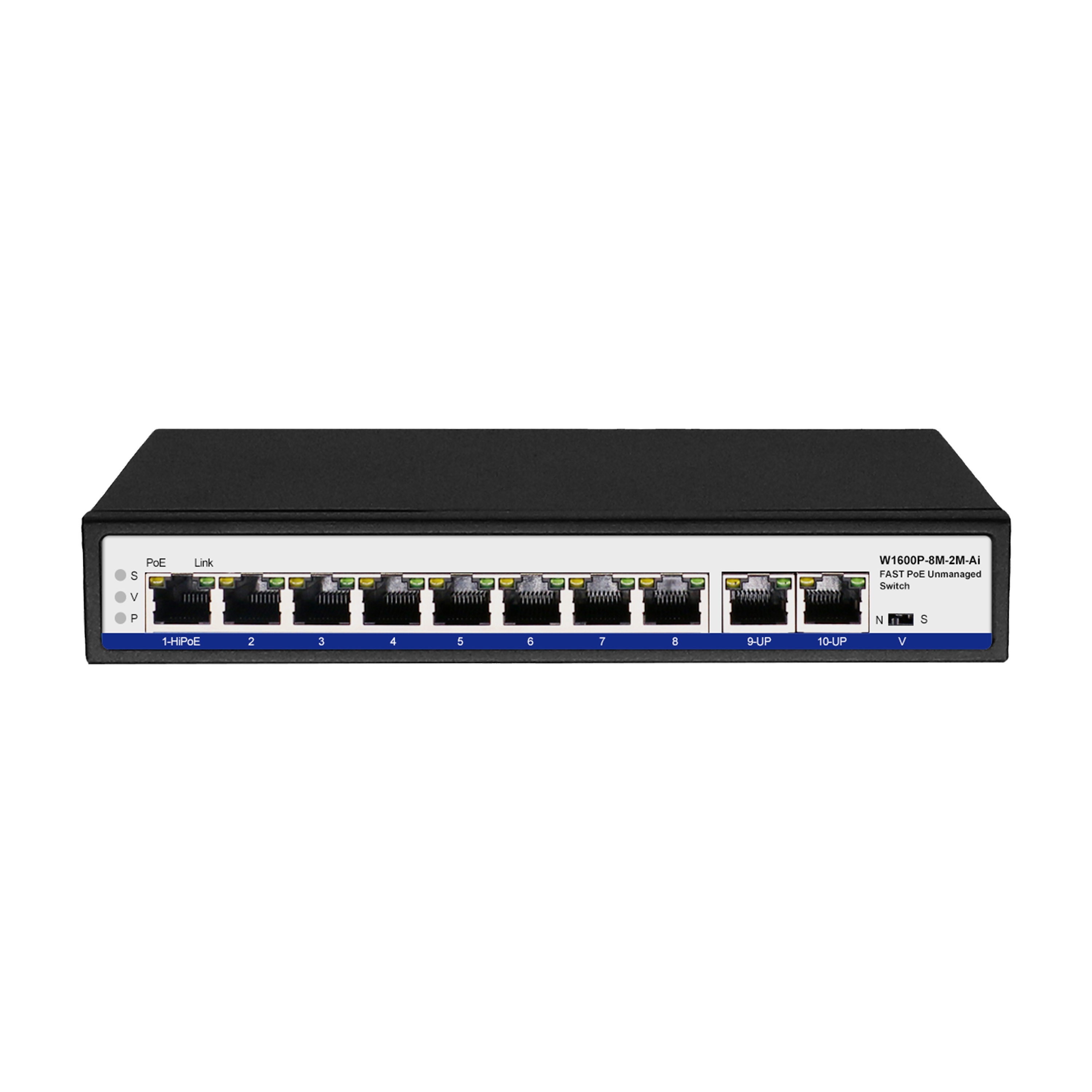 8 портов 100 м Поддержка VLAN 250 метров расстояние передачи POE AI сетевой коммутатор Ethernet