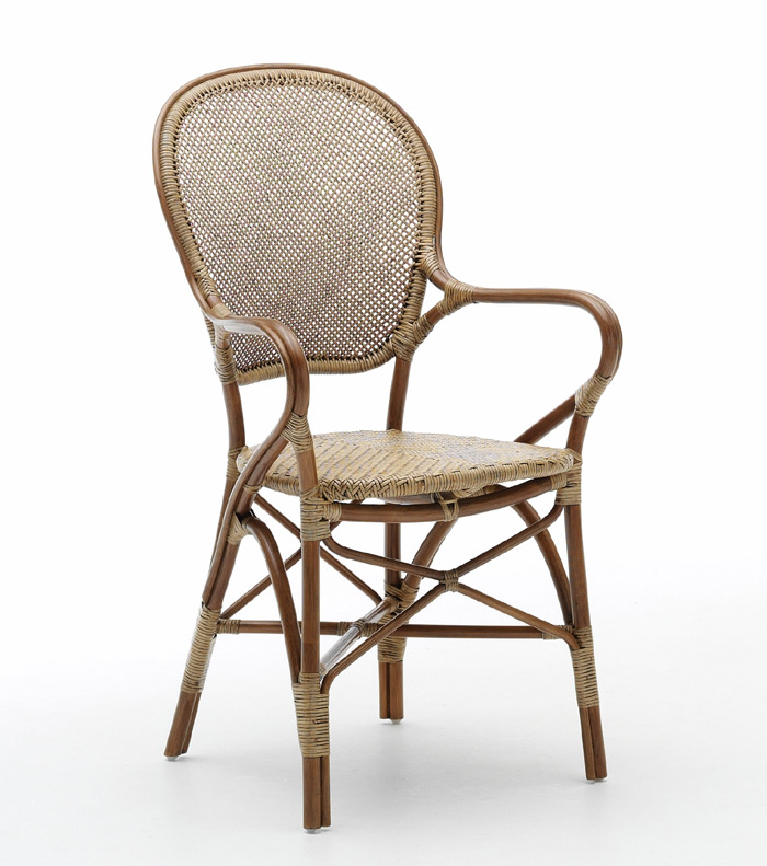 Классический стул Sika Design 1960-х годов из ротанга для французского бистро, обеденный стул для ресторана