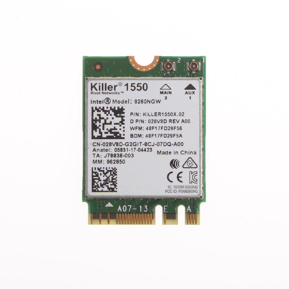 1550 9260NGW беспроводная карта для Dell Intel True Killer Dual Band 1550 802.11ac игровая беспроводная Wi-Fi карта 028V8D Alienware XPS