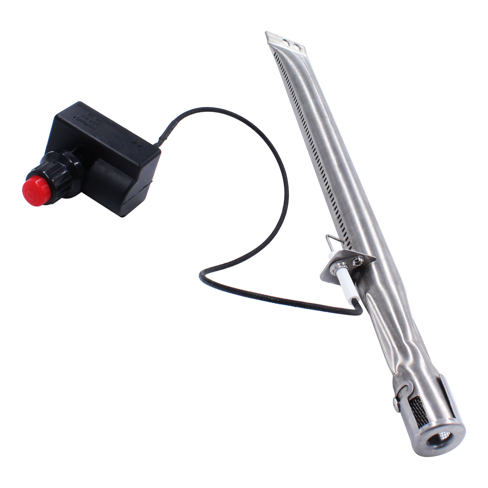 304 Stainless Steel Pipe Burner for BBQ Grill with Ignition Electrode and AAA Battery Igniter Assembly Kit