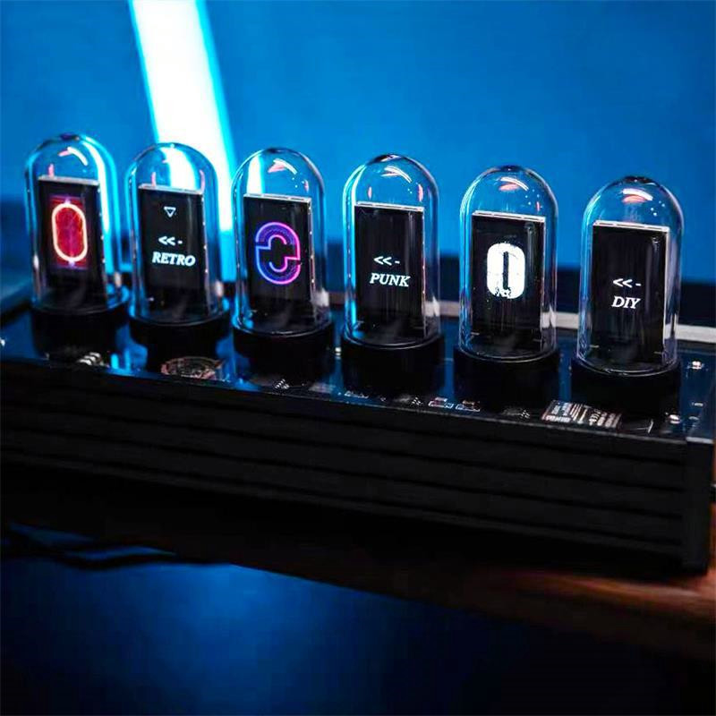 Novel Boyfriend Gift Display Clock Modern Retro Nixie Tube Clock IPS Screen