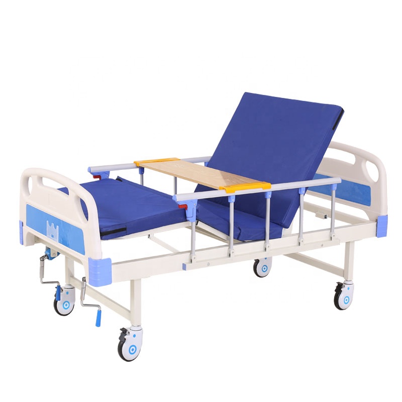 China High quality Cheap manual two function mattress medical hospital furniture bed with toilet