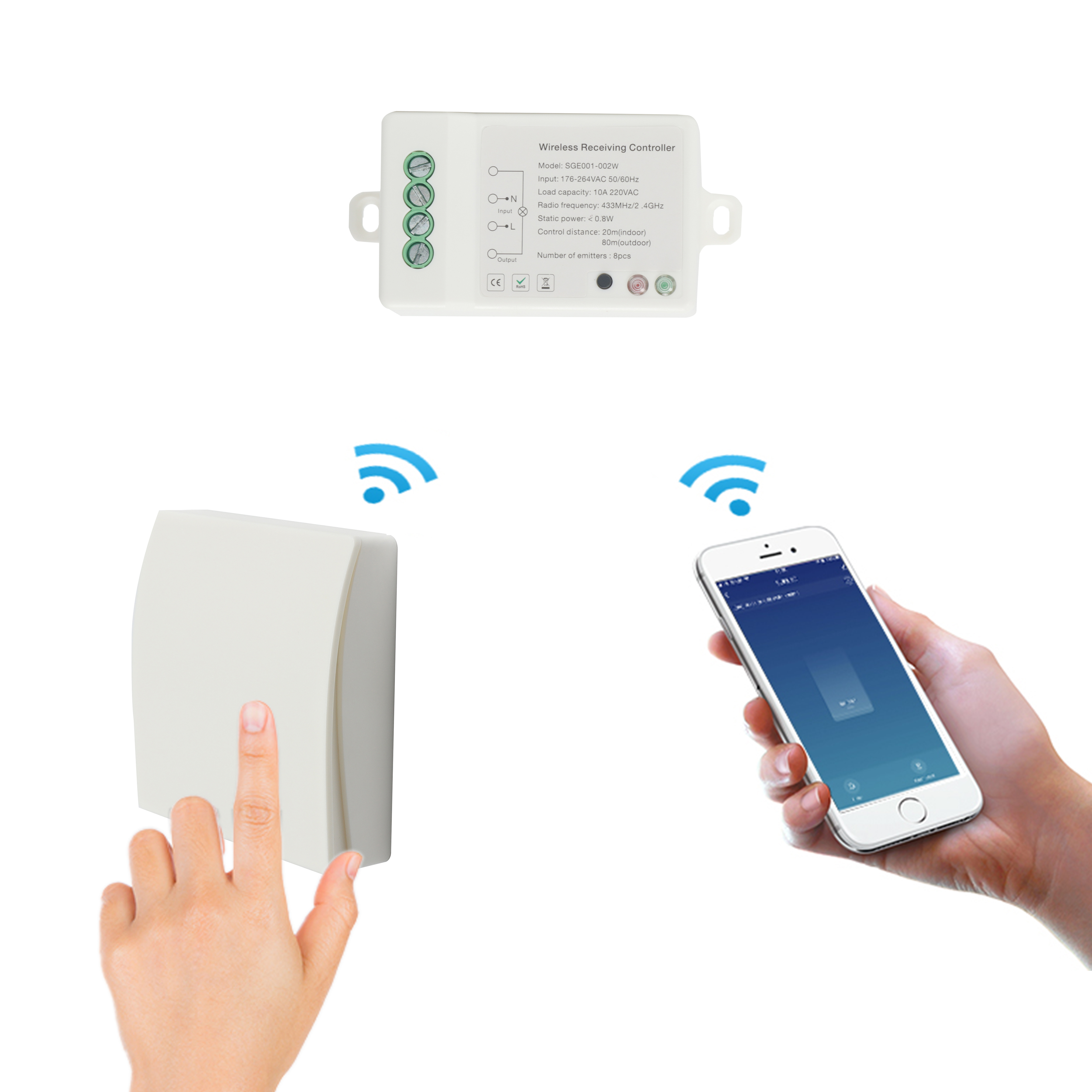 Автономное управление телефоном водонепроницаемый IP65 WiFi беспроводной свет комбинации кинетический умный переключатель