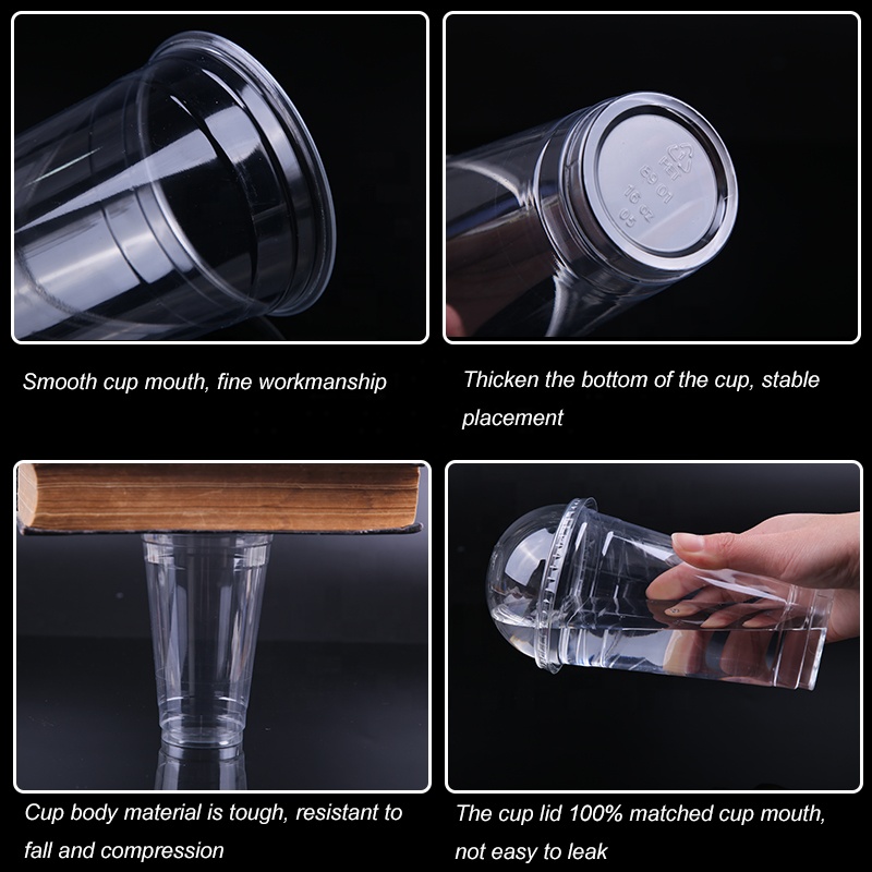 High quality transparent clear pet material cup with logo disposable plastic cups for party