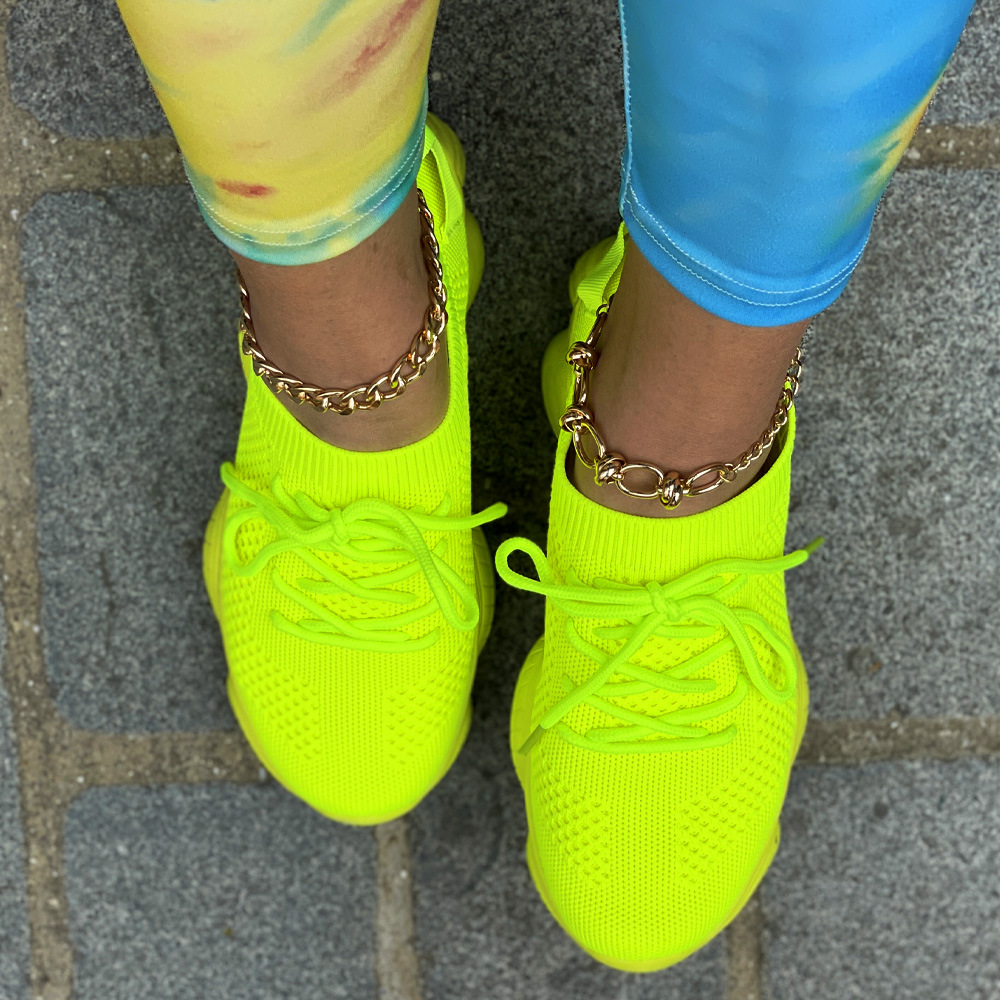 Fashion plus size lace Up breathable casual mesh flat ladies shoes comfortable candy solid color women sneakers