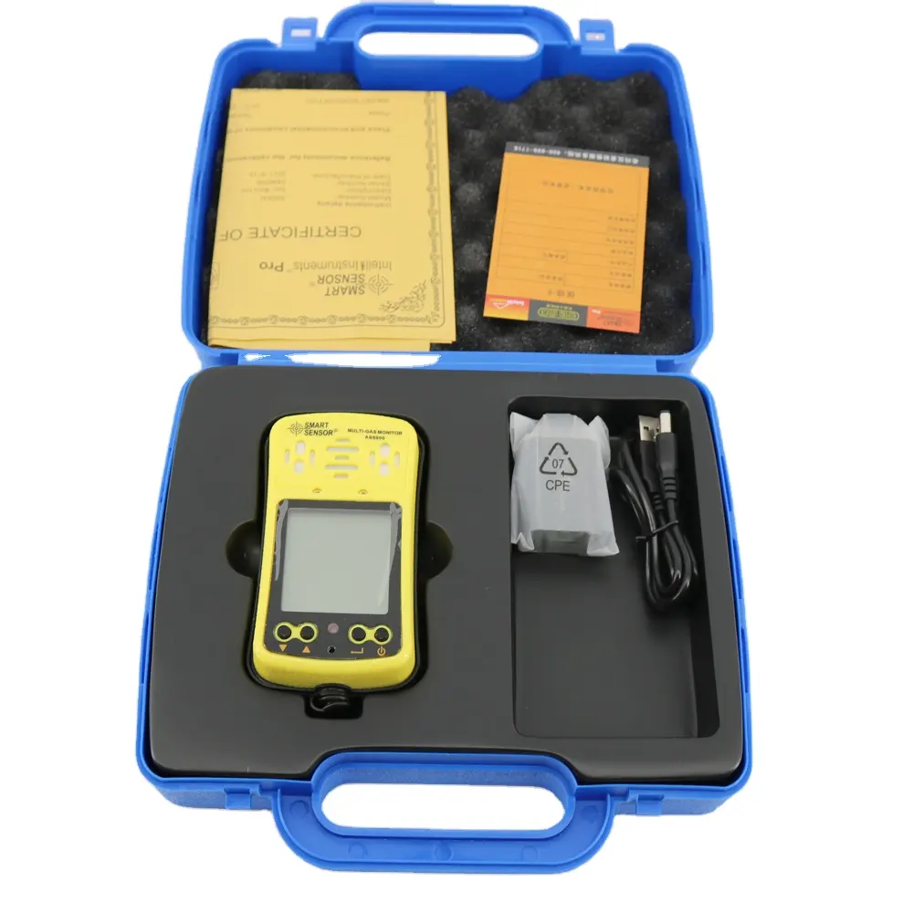 Smart Sensor AS8900 Portable Multi Gas Detector 4 in 1 Gas Detector O2 Hydrothion H2S CO2