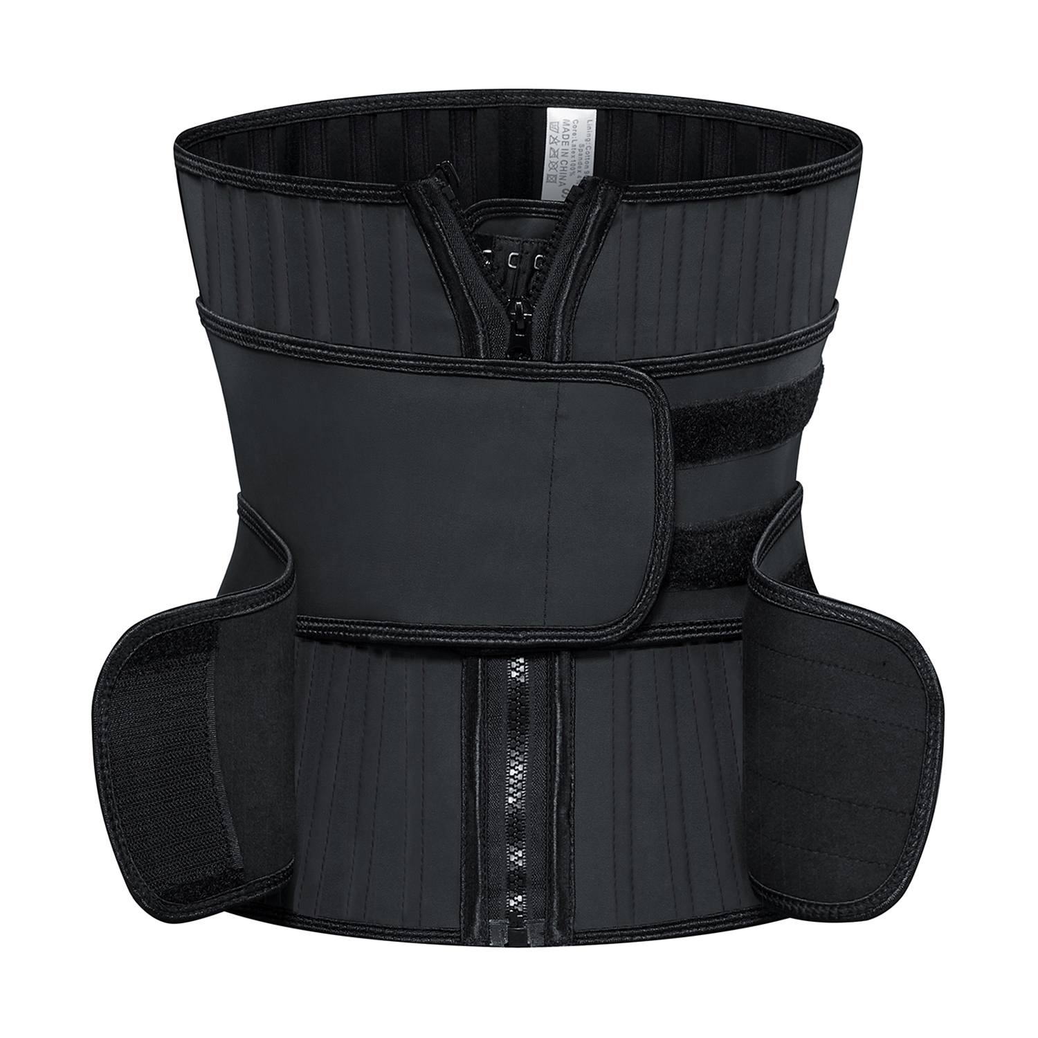 25 steel bone waist shaper 9 bones hooks zipper with double detachable removed straps latex waist trainer for women