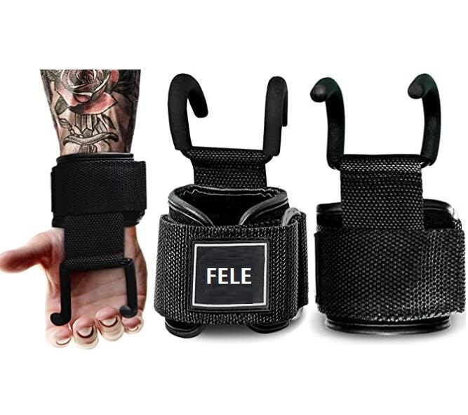 Lifting Hooks For Weight Lifting Wrist Straps With Hooks For Deadlifts, Pull-ups, Shrugs & Rows