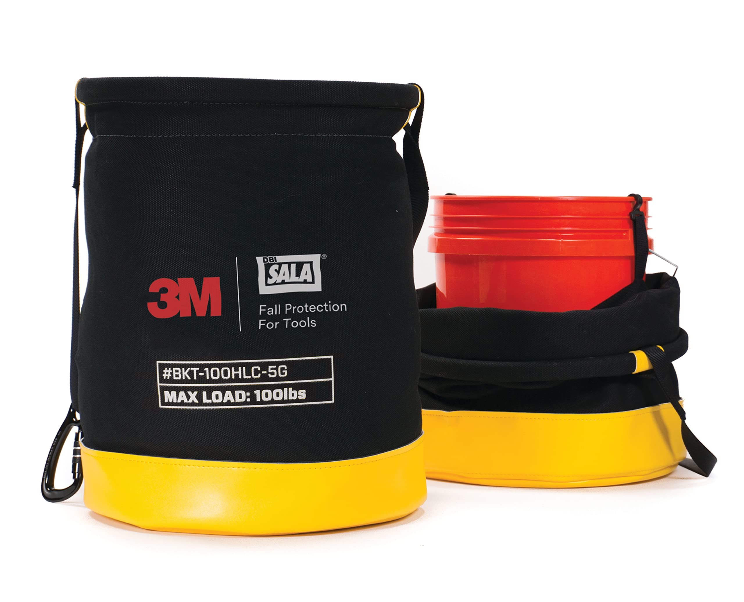 DBI-SALA Fall Protection for Tools 1500134 Yellow and Black Duck Canvas Bucket