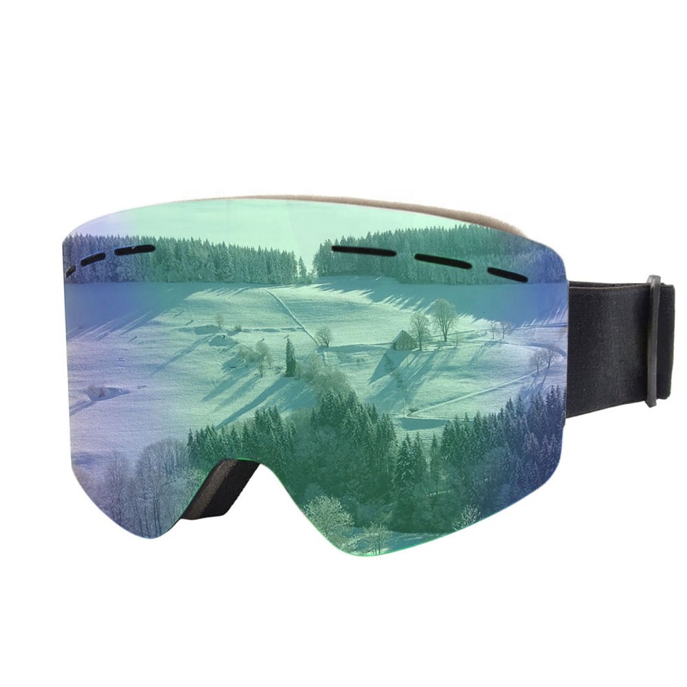 Hot selling Interchangeable headband photochromic snow goggles anti-fog Non-Slip Strap Anti-Scratch UV400 magnetic ski goggles