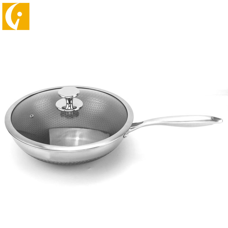 Triply Bonded 304 Stainless Steel Nonstick Skillet Pan, honeycomb Coating Omelette Pan