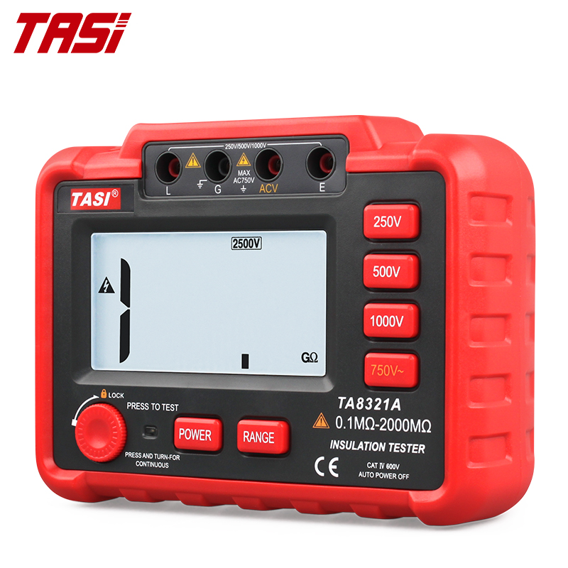 TASI TA8321A 250V to 1000V Digital Megger Tester Ohm Meter Insulation Resistance Tester