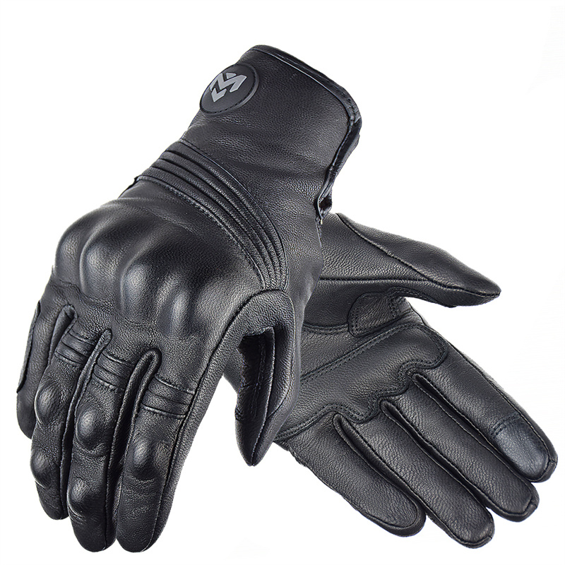 Motorcycle Racing Black Leather Gloves Summer Breathable Motocross Men Gloves Touch Screen Motorcyclist Outdoor Off Road Gloves