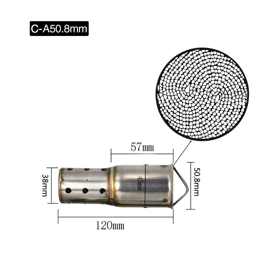 Motorcycle refitted general exhaust pipe silencing plug back pressure plug catalyst muffler 51mm 60mm large displacement