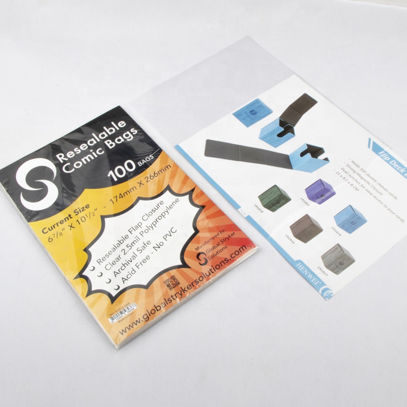 Подгонянные ясные Защитные рукава меню Resealable OPP IPP CPP Comic Book сумки