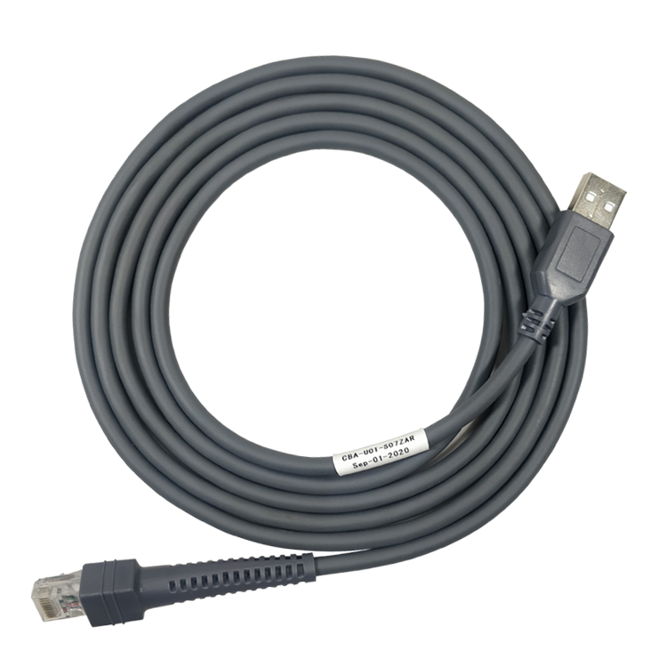 Оптовая продажа, 2 м USB RS232 DB9 PS2, кабель для считывания штрих-кодов RJ45 для Motorola Symbol LS2208 DS2208 POS, кабель штрих-кода