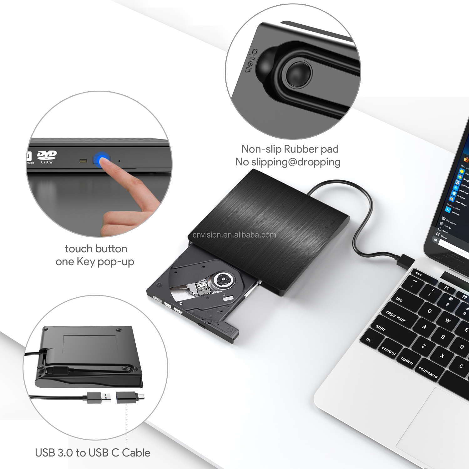 USB3.0 порт ультра-тонкий портативный оптический привод коробка внешний DVD-ROM диск CD DVD дисков SATA Ноутбук внешняя коробка