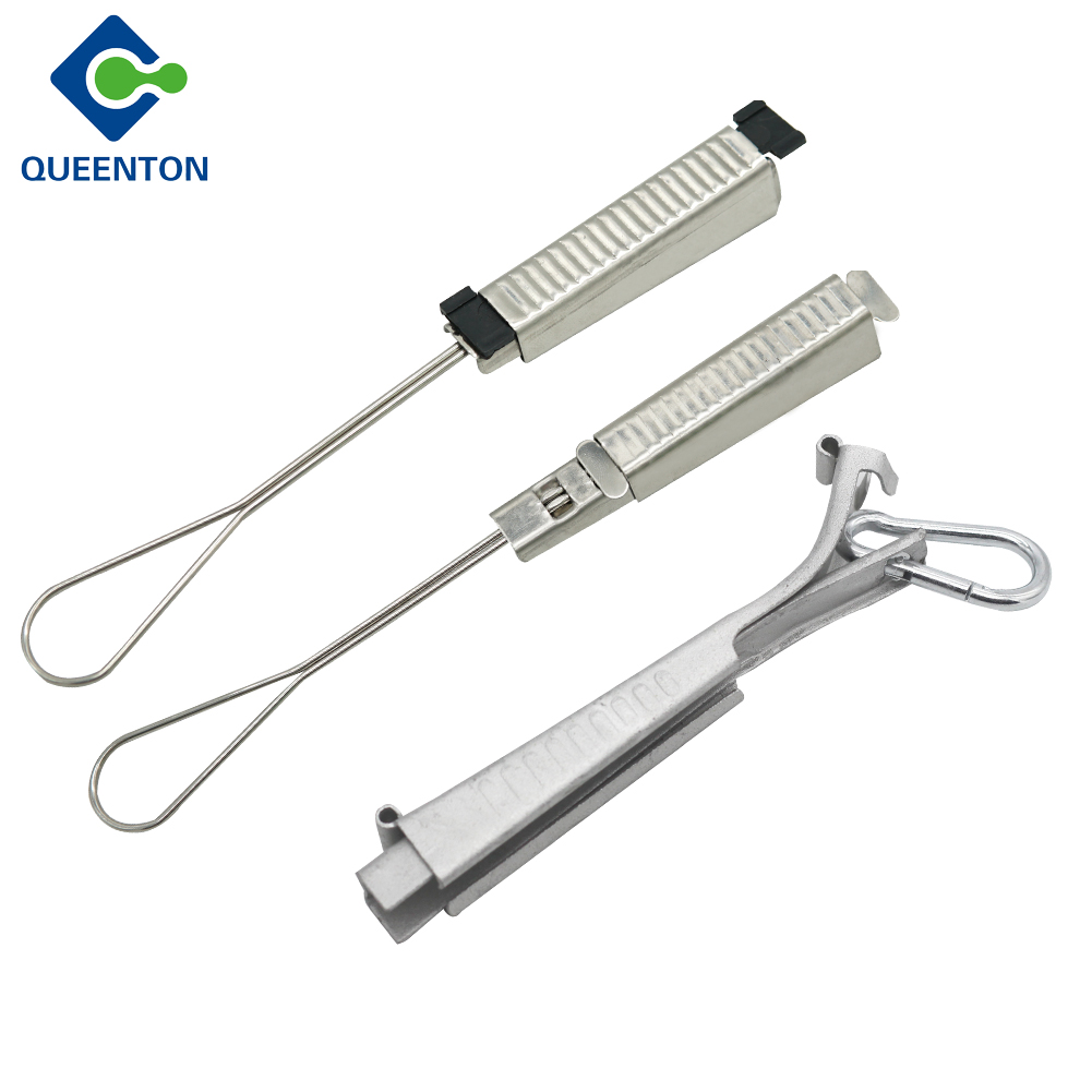 GJ0087 Queenton подвесной кабельный пластиковый зажим, якорный зажим, волоконно-оптический кабельный фитинг, полюс Кабельного Зажима