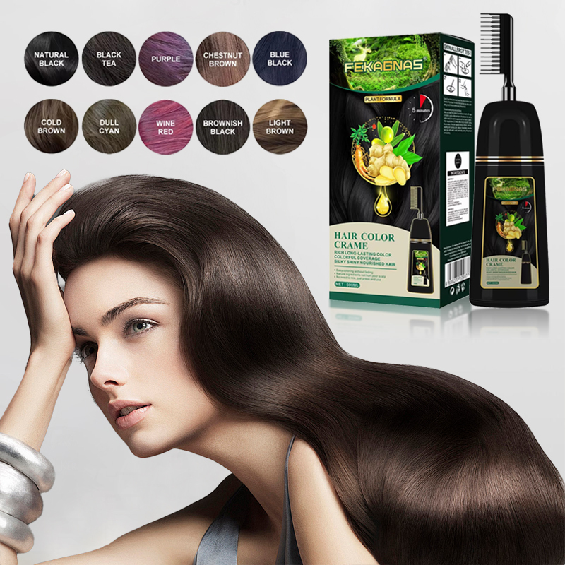 Argan Oil Hair Dye Shampoo Wash Dye Hair Care 3 in 1 Shampoo Permanent Hair Color Shampoo