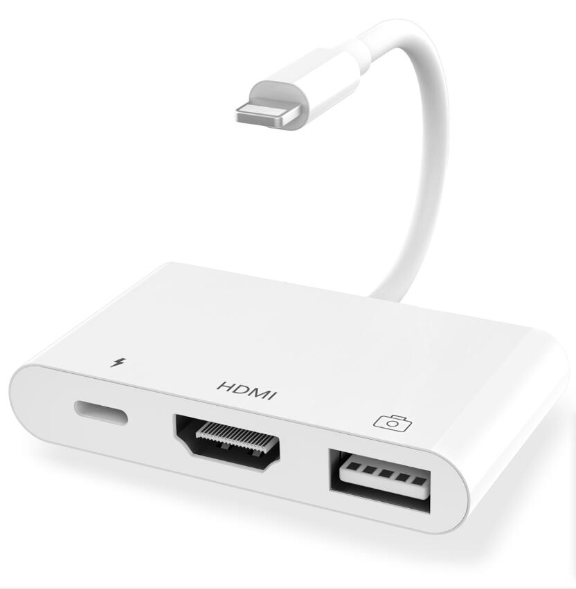 8pin Lighting to 1080P HDTV Цифровой AV адаптер USB флэш-накопители адаптер OTG для iPad iphone к hdmi кабелю