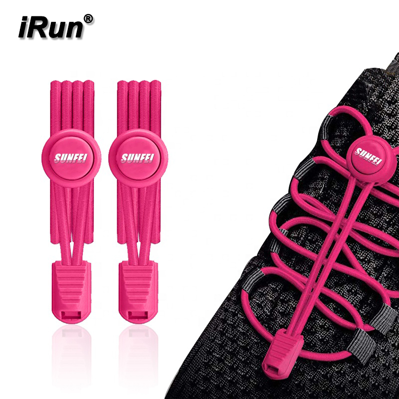 IRun 2020 новый стиль круглый Светоотражающие эластичные шнурки без завязок; Фиксаторы для шнурков Мокасины изготовлены из материала, шнурки для кроссовок 70 цвета 12 замки