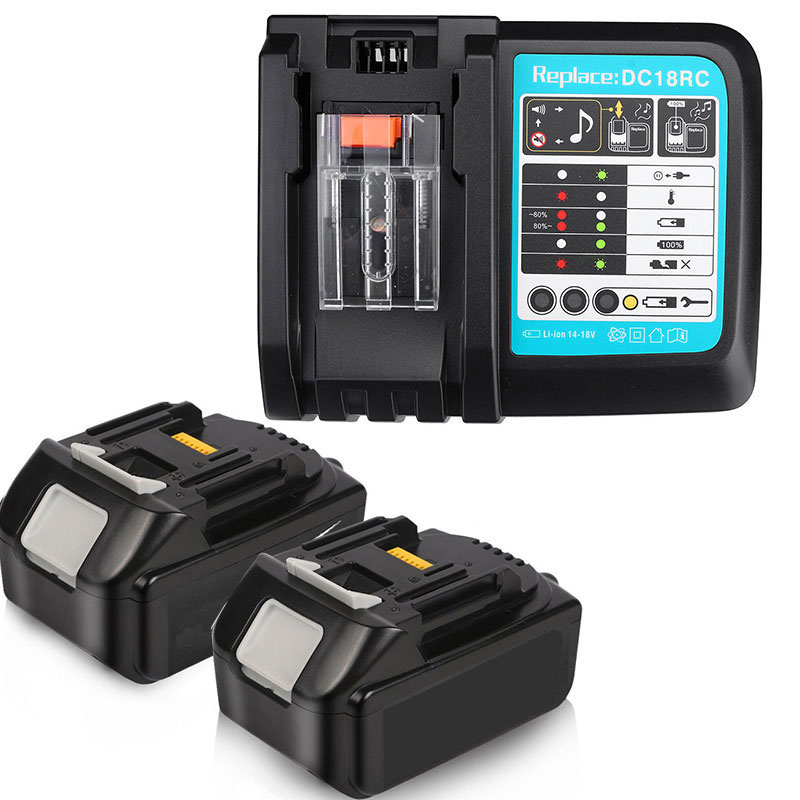 Makita 18v комбинированный комплект 18V 6A батарея * 2 с зарядным устройством для makita 18V инструменты BL1840 BL1860 батарея DC18RC DC18RF DC18RD зарядное устройство
