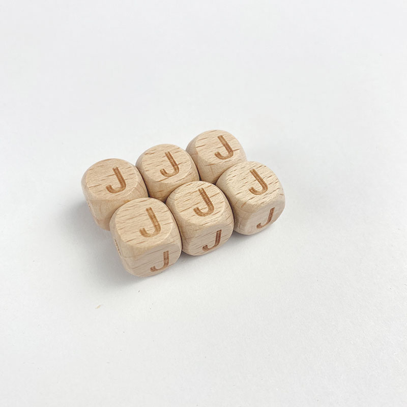Natural Beech Wood Square Alphabet Beads DIY Letter Beads Bulk For wood bead keychain bracelet