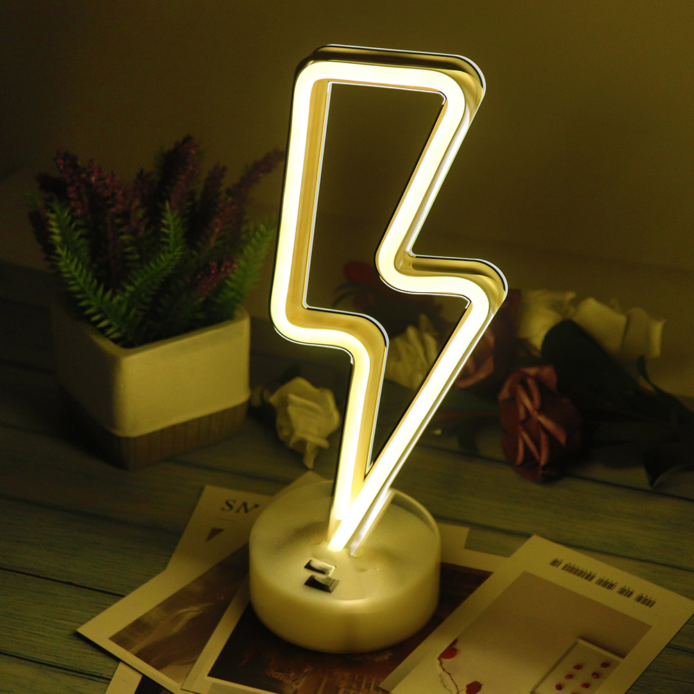 SHENPU Lightning Led Neon Light Sign for Holiday Party Wedding Kids Room Decorations