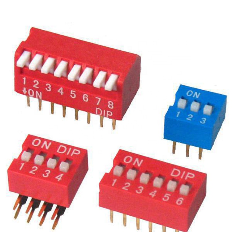 Multi position dip series (DS,DA,DP,SMT type) 2.54mm piano slide dip switches for pcb board 25mA DC 24V