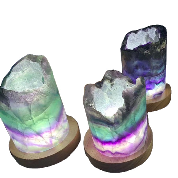 Новые идеи для товара 2020, кристаллы Aura Fluorite, светящийся кварцевый ночник
