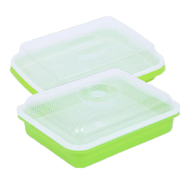 New style garden plastic green hydroponic pots plant nursery seed growing square seedling start germination tray