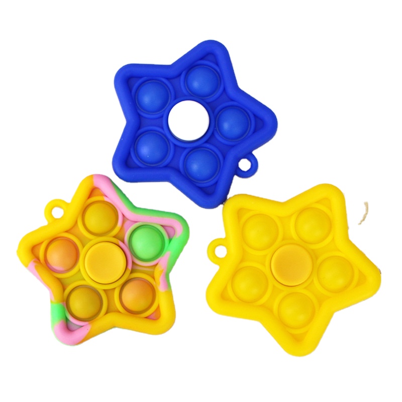 XFM push and pop bubble fidget sensory toy Rodent Pioneer Keychain Finger Gyro Bubble Silicone Fingertip Gyro