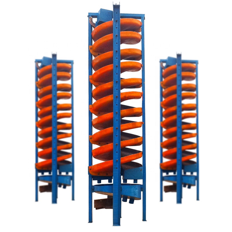 JXSC 2TPH Spiral Chute Ore Gold Processing Plant 5LL-900 Gravity Separation Mining Machine Spiral Chute For Gold Ore