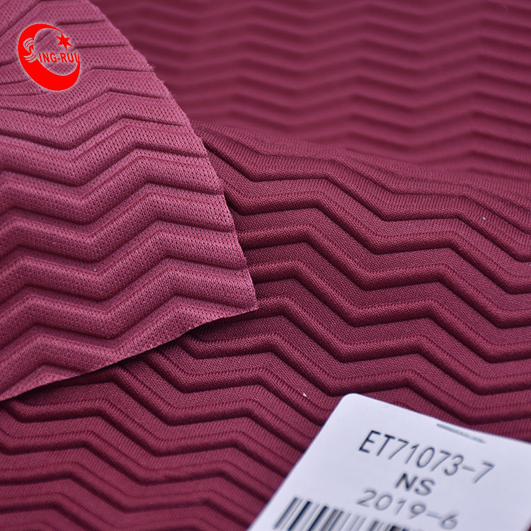 new fashion Wave stripe 3D embossing air layer fabric for sports shoes