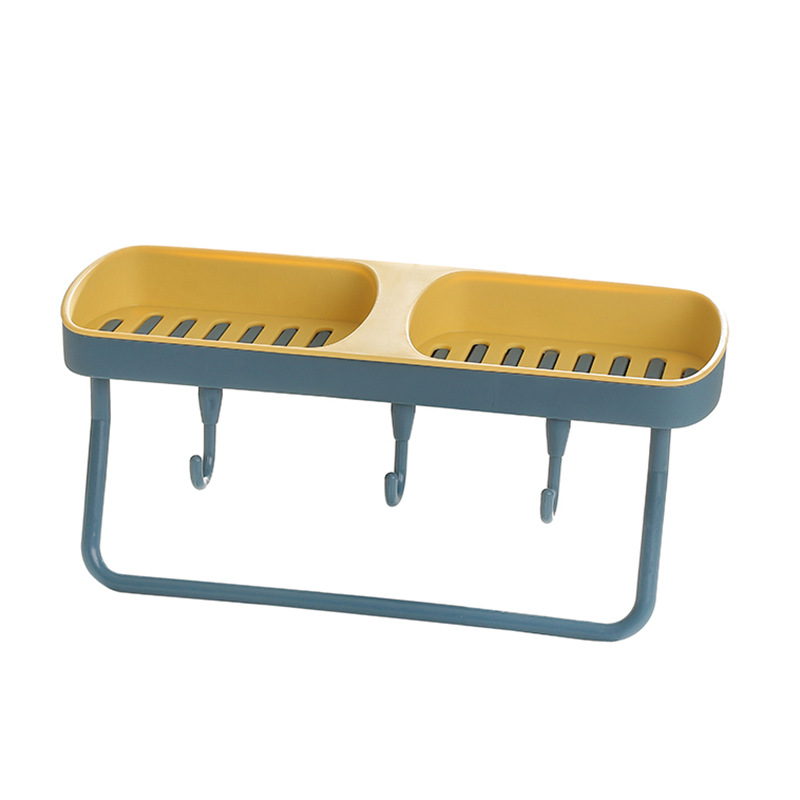 Soap Box rack Punch-free double-grid suction cup hanging type Bathroom soap holder Bathroom Supplies bathroom gadgets