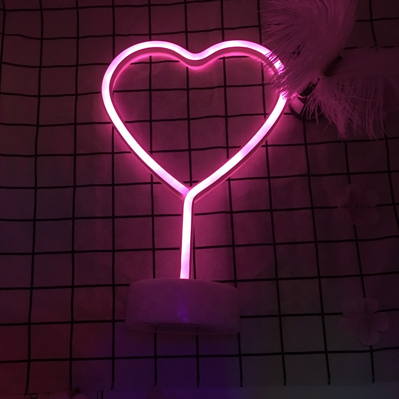 Wedding Decoration Heart Model Battery Operated LED Desktop Lamp Decorative Neon Lights